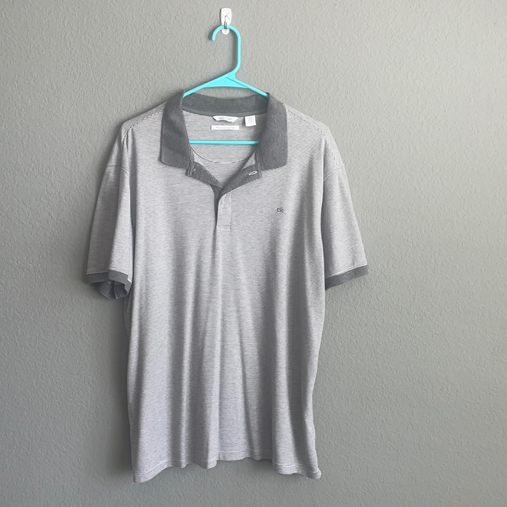 Calvin Klein Polo, size XL, white and gray